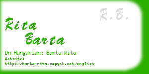 rita barta business card